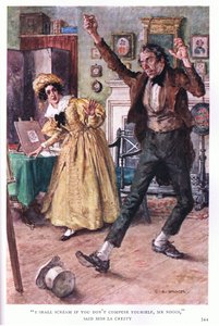 Griderò se non ti calmi, signor Noggs, disse Miss La Creevy da Charles Edmund Brock